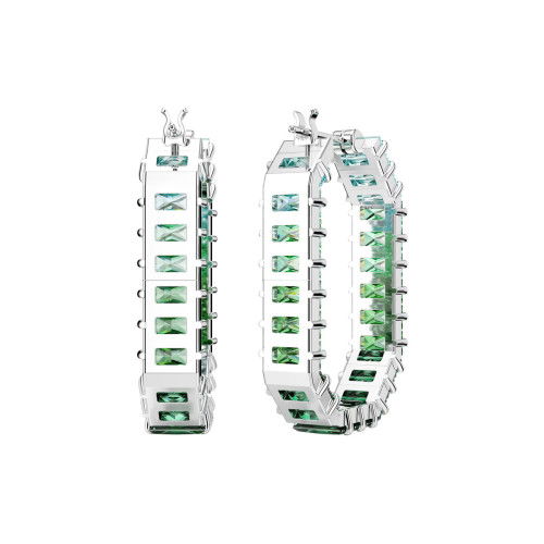 Helen Kirchhofer - Swarovski Matrix Kreolen Baguette Schliff Achteckform Farbverlauf Grün Rhodiniert - 5705787