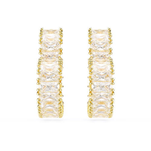 Helen Kirchhofer - Swarovski Matrix Kreolen Baguette Schliff Herz Klein Weiss Gold - 5693512