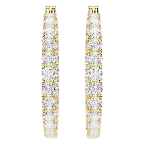 Helen Kirchhofer - Swarovski Matrix Kreolen Rundschliff Weiss Goldlegierungsschicht - 5750620