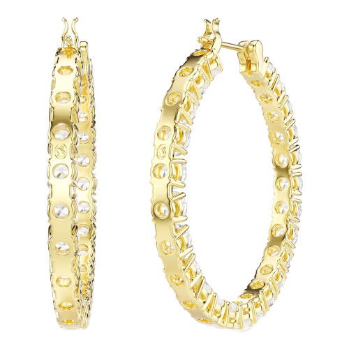 Helen Kirchhofer - Swarovski Matrix Kreolen Rundschliff Weiss Goldlegierungsschicht - 5750620