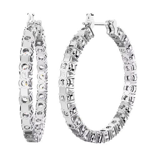 Helen Kirchhofer - Swarovski Matrix Kreolen Rundschliff Weiss Rhodiniert - 5647715