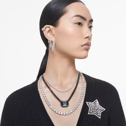 Helen Kirchhofer - Swarovski Matrix Kreolen Rundschliff Weiss Rhodiniert - 5647715