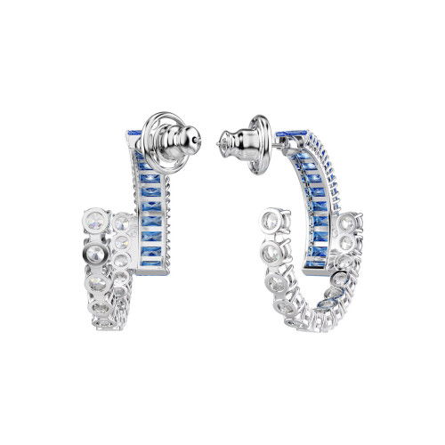 Helen Kirchhofer - Swarovski Matrix Kreolen Verschiedene Schliffe Blau Rhodiniert - 5722459