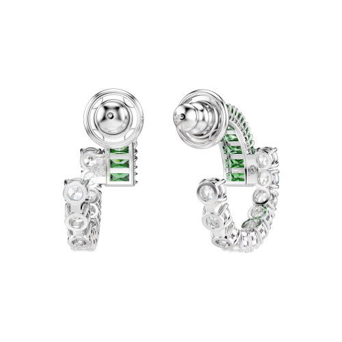 Helen Kirchhofer - Swarovski Matrix Kreolen Verschiedene Schliffe Grün Rhodiniert - 5732264