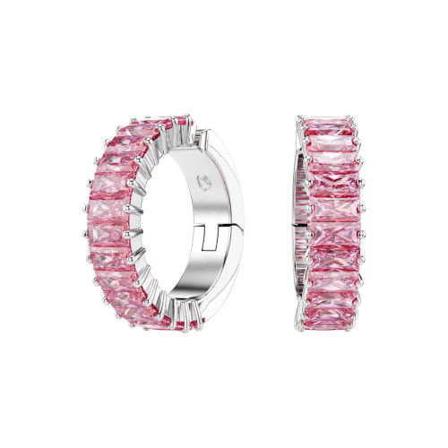 Helen Kirchhofer - Swarovski Matrix Ohrspangen Baguette Schliff Rosa Rhodiniert - 5719140