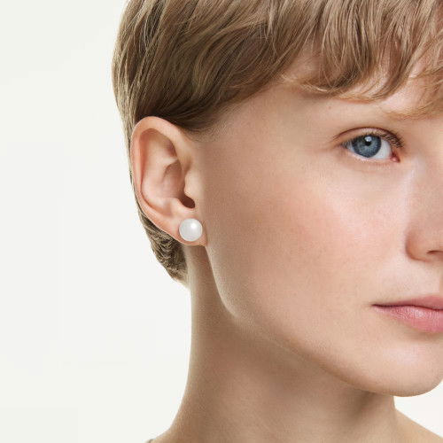 Helen Kirchhofer - Swarovski Matrix Ohrstecker Kristallperle Weiss Rhodiniert - 5747752