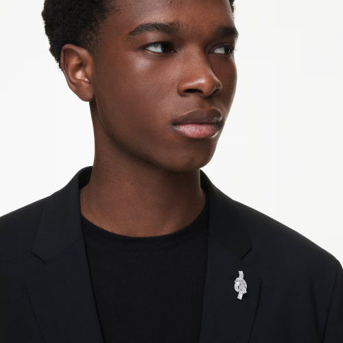 Helen Kirchhofer - Swarovski Matrix Pin Baguette Schliff Knoten Weiss Rhodiniert - 5731102