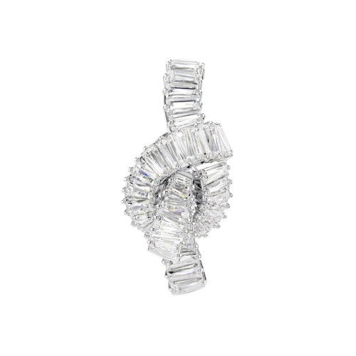 Helen Kirchhofer - Swarovski Matrix Pin Baguette Schliff Knoten Weiss Rhodiniert - 5731102