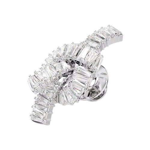 Helen Kirchhofer - Swarovski Matrix Pin Baguette Schliff Knoten Weiss Rhodiniert - 5731102