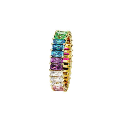 Helen Kirchhofer - Swarovski Matrix Ring Baguette Schliff Mehrfarbig Goldlegierungsschicht