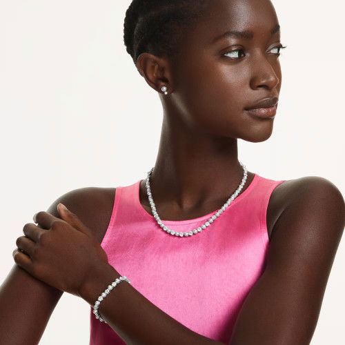 Helen Kirchhofer - Swarovski Matrix Set Kristallperle Rundschliff Weiss Rhodiniert - 5742040