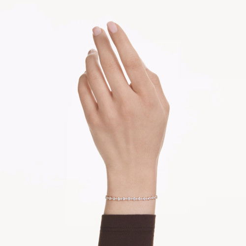 Helen Kirchhofer - Swarovski Matrix Tennis Armband Gemischte Rundschliffe Weiss Goldlegierungsschicht - 5730709