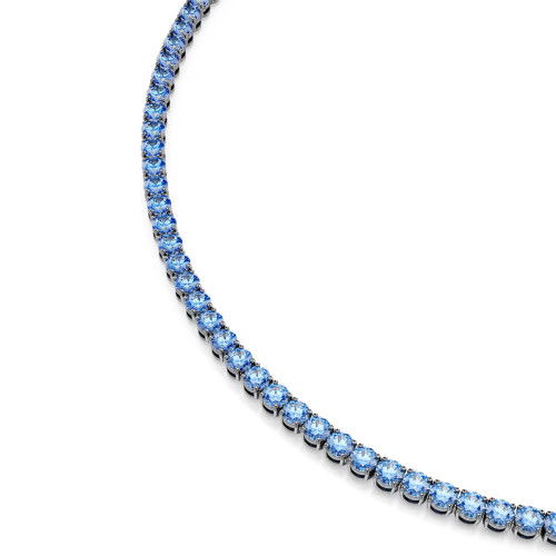 Helen Kirchhofer - Swarovski Matrix Tennis Halskette Rundschliff Blau Rutheniert