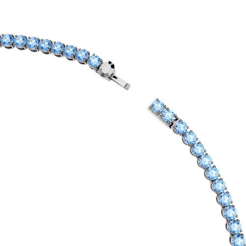 Helen Kirchhofer - Swarovski Matrix Tennis Halskette Rundschliff Blau Rutheniert