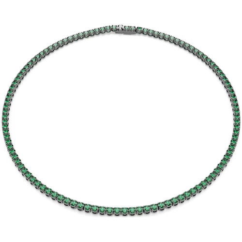 Helen Kirchhofer - Swarovski Matrix Tennis Halskette Rundschliff Grün Rutheniert