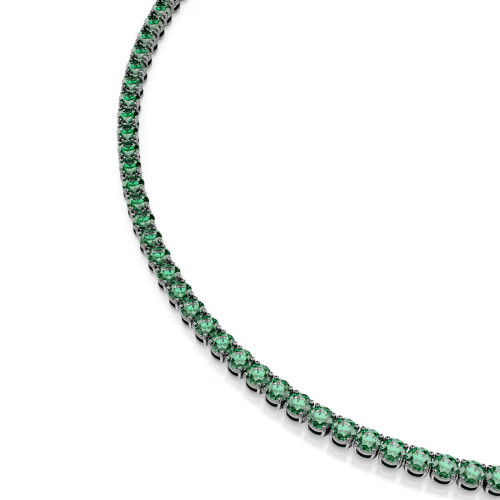 Helen Kirchhofer - Swarovski Matrix Tennis Halskette Rundschliff Grün Rutheniert