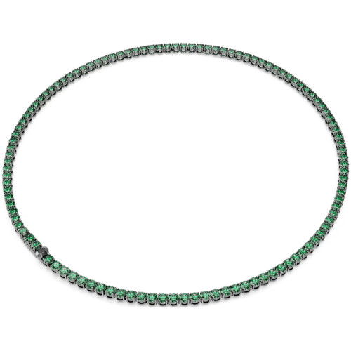 Helen Kirchhofer - Swarovski Matrix Tennis Halskette Rundschliff Grün Rutheniert