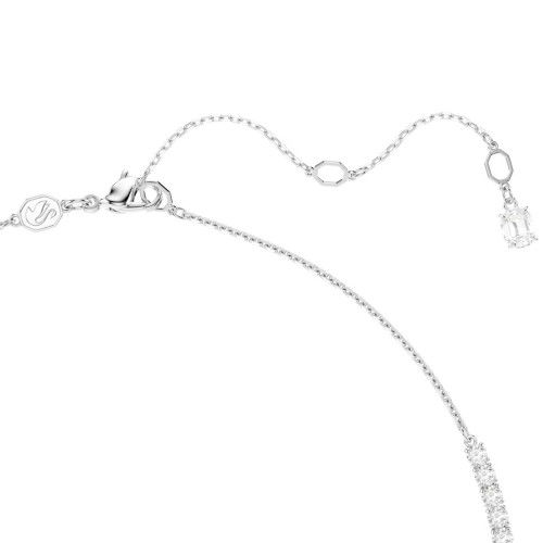 Helen Kirchhofer - Swarovski Matrix Y Halskette Kristallperle Rundschliff Weiss Rhodiniert - 5692416