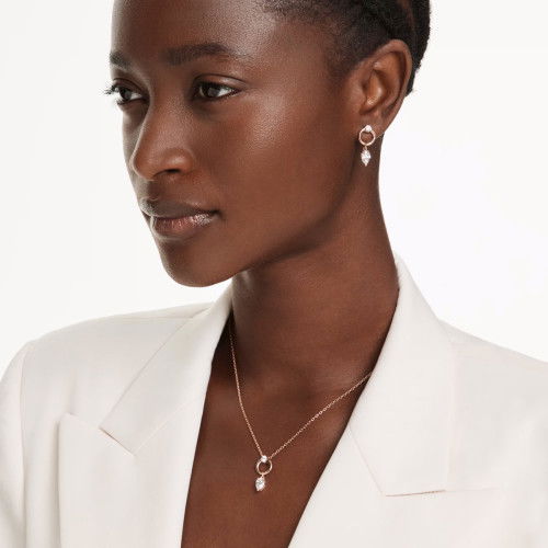 Helen Kirchhofer - Swarovski Mesmera Set Tropfenschliff Rundschliff Weiss Roségold Legierungsschicht - 5733808