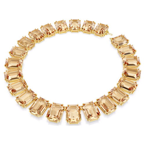 Helen Kirchhofer - Swarovski Millenia Tennis Halskette Übergrosse Kristalle Oktagon Schliff Karamell Goldlegierungsschicht - 5720911