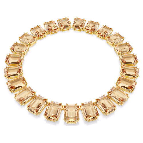 Helen Kirchhofer - Swarovski Millenia Tennis Halskette Übergrosse Kristalle Oktagon Schliff Karamell Goldlegierungsschicht - 5720911