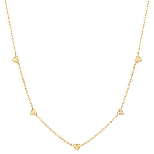 Helen Kirchhofer - Ania Haie Gold Pavé Puffed Heart Station Halskette - N074-05G