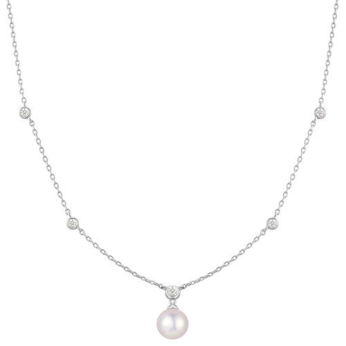 Helen Kirchhofer - Ania Haie Silver Bezel Set Station With Shell Pearl Halskette - N075-09H