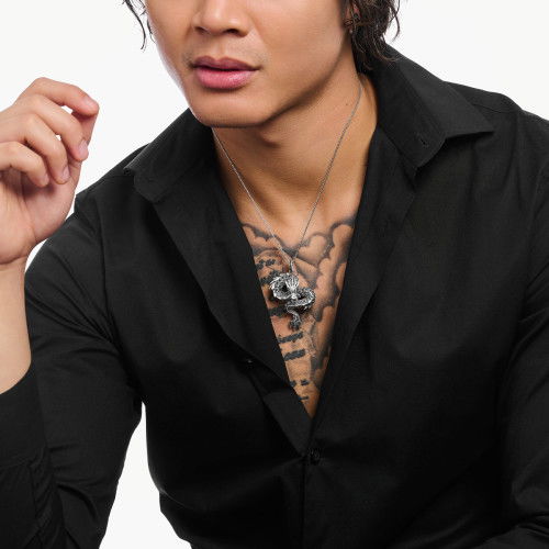 Helen Kirchhofer - Thomas Sabo Anhänger Drache mit schwarzen Steinen und Emaille Silber geschwärzt - PE973-691-11