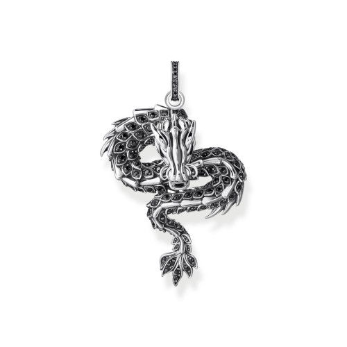 Helen Kirchhofer - Thomas Sabo Anhänger Drache mit schwarzen Steinen und Emaille Silber geschwärzt - PE973-691-11