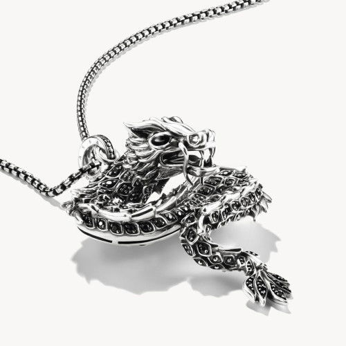 Helen Kirchhofer - Thomas Sabo Anhänger Drache mit schwarzen Steinen und Emaille Silber geschwärzt - PE973-691-11