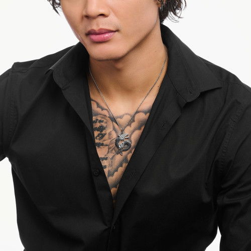 Helen Kirchhofer - Thomas Sabo Anhänger Drache mit schwarzen Steinen und Karabinerhaken Silber geschwärzt - PE975-643-11