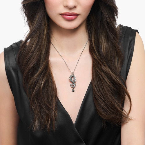 Helen Kirchhofer - Thomas Sabo Anhänger Drache mit schwarzen Steinen Silber geschwärzt - PE976-691-11