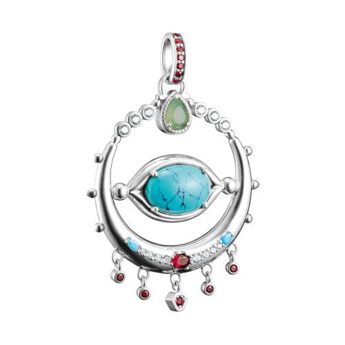 Helen Kirchhofer - Thomas Sabo Anhänger Amulett Auge mit imitiertem Türkis Oval Elyndra Silber - PE985-405-17