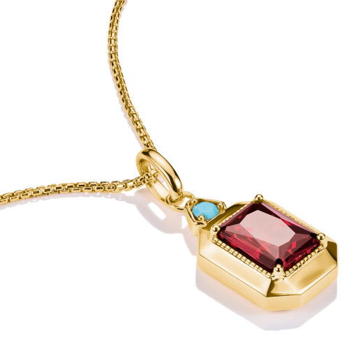 Helen Kirchhofer - Thomas Sabo Anhänger Roter Zirkonia Stein Elyndra Octagon 18k Vergoldung - PE986-971-10