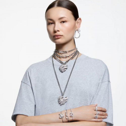 Helen Kirchhofer - Swarovski Dextera Armband Pavé Gemischte Glieder Weiss Rhodiniert