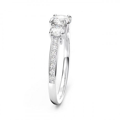 Helen Kirchhofer - Swarovski Stilla Attract Ring Rundschliff Weiss Silberfarbenes Finish