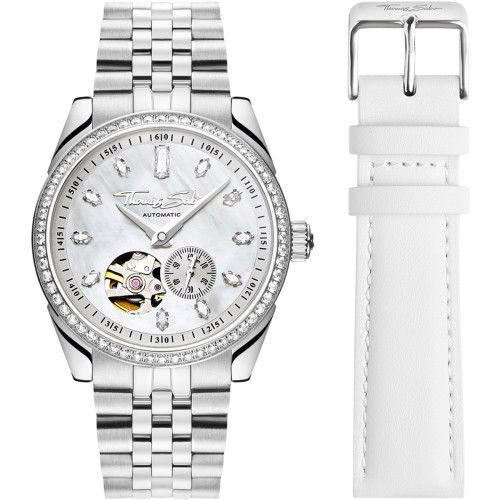 Helen Kirchhofer - Thomas Sabo Automatikuhr Perlmutt und Steinbesatz silberfarben - SET_WA0420-201-202