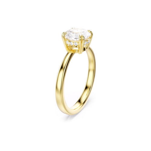 Helen Kirchhofer - Swarovski Stilla Attract Cocktail Ring Rundschliff Weiss Goldlegierungsschicht