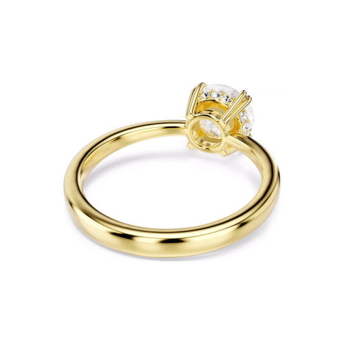 Helen Kirchhofer - Swarovski Stilla Attract Cocktail Ring Rundschliff Weiss Goldlegierungsschicht