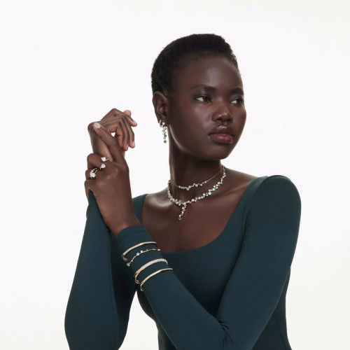 Helen Kirchhofer - Swarovski Stilla Attract Cocktail Ring Rundschliff Weiss Goldlegierungsschicht