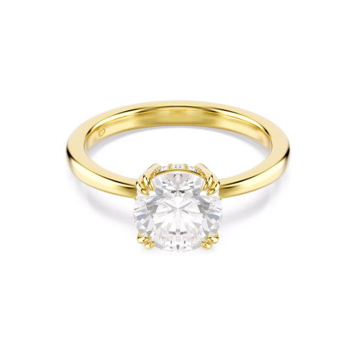 Helen Kirchhofer - Swarovski Stilla Attract Cocktail Ring Rundschliff Weiss Goldlegierungsschicht