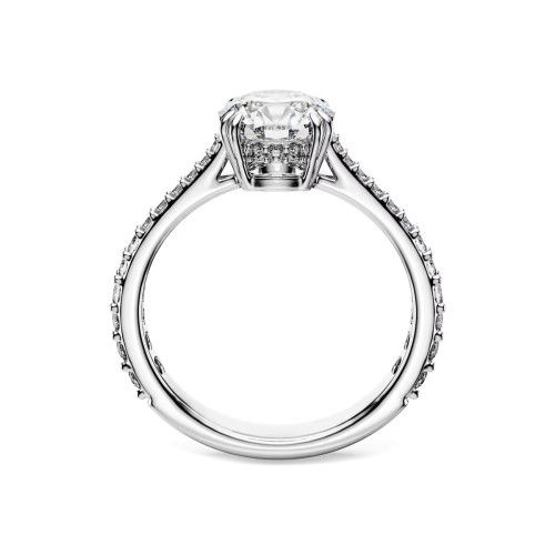 Helen Kirchhofer - Swarovski Stilla Cocktail Ring Rundschliff Pavé Weiss Silberfarbenes Finish