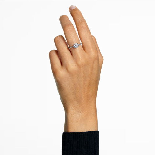 Helen Kirchhofer - Swarovski Stilla Cocktail Ring Rundschliff Pavé Weiss Silberfarbenes Finish