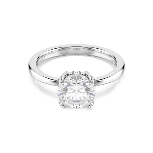 Helen Kirchhofer - Swarovski Stilla Cocktail Ring Rundschliff Weiss Silberfarbenes Finish