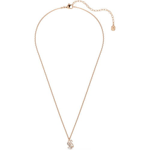 Helen Kirchhofer - Swarovski Swan Halskette Verschiedene Schliffe Schwan Weiss Roségold Legierungsschicht - 5738203