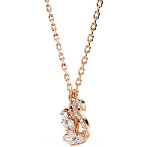 Helen Kirchhofer - Swarovski Swan Halskette Verschiedene Schliffe Schwan Weiss Roségold Legierungsschicht - 5738203