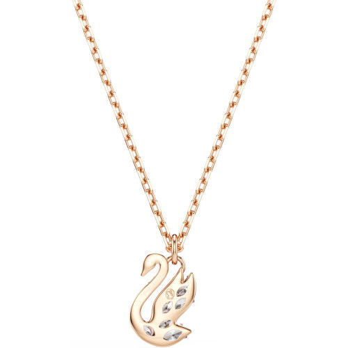 Helen Kirchhofer - Swarovski Swan Halskette Verschiedene Schliffe Schwan Weiss Roségold Legierungsschicht - 5738203