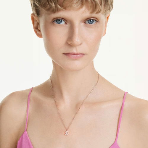 Helen Kirchhofer - Swarovski Swan Halskette Verschiedene Schliffe Schwan Weiss Roségold Legierungsschicht - 5738203