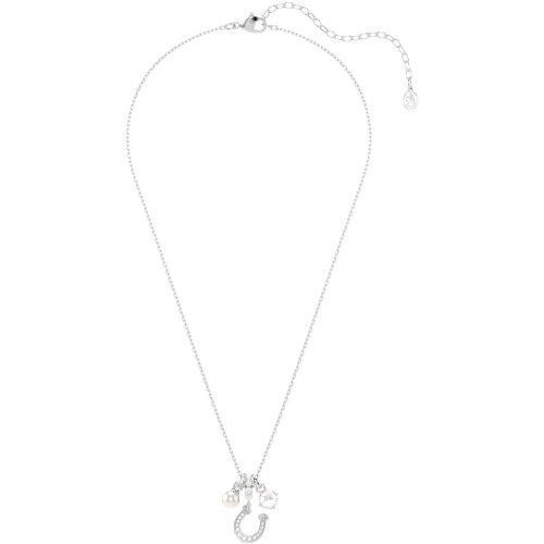 Helen Kirchhofer - Swarovski Symbolica Halskette Kristallperle Rundschliff Pavé Hufeisen Weiss Rhodiniert - 5736247