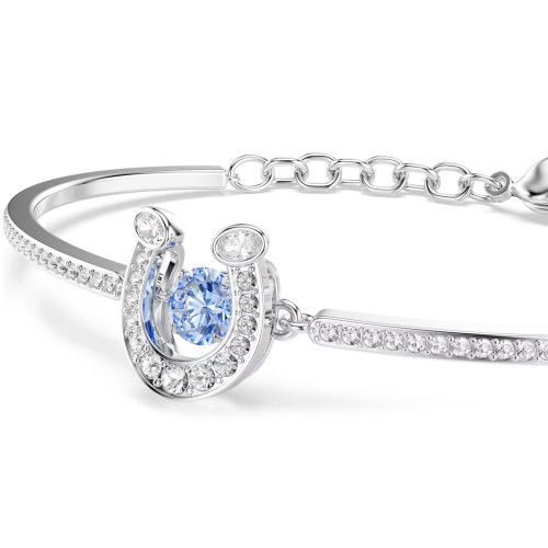 Helen Kirchhofer - Swarovski Symbolica Armreif Rundschliff Pavé Hufeisen Blau Rhodiniert - 5736983